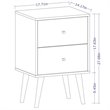 Pemberly Row 2-Drawer Wood Nightstand 2.0 in White / Rustic Brown