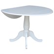 Pemberly Row Contemporary Drop Leaf Dining Table in White Finish