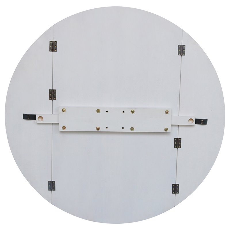 Pemberly Row Contemporary Drop Leaf Dining Table in White Finish