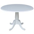 Pemberly Row Contemporary Drop Leaf Dining Table in White Finish