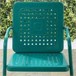 Pemberly Row Modern Metal Patio Chair in Turquoise (Set of 2)