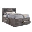 Pemberly Row Contemporary Queen 3 Piece Bedroom Set in Gray Finish