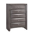 Pemberly Row Contemporary Queen 3 Piece Bedroom Set in Gray Finish