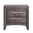 Pemberly Row Contemporary Queen 3 Piece Bedroom Set in Gray Finish