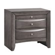 Pemberly Row Contemporary Queen 3 Piece Bedroom Set in Gray Finish