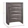 Pemberly Row Contemporary Queen 3 Piece Bedroom Set in Gray Finish
