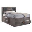 Pemberly Row Contemporary King 3 Piece Bedroom Set in Gray Finish