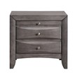 Pemberly Row Contemporary King 3 Piece Bedroom Set in Gray Finish