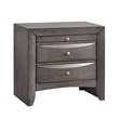 Pemberly Row Contemporary King 3 Piece Bedroom Set in Gray Finish