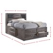 Pemberly Row Contemporary King 3 Piece Bedroom Set in Gray Finish