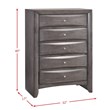 Pemberly Row Contemporary King 3 Piece Bedroom Set in Gray Finish