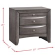 Pemberly Row Contemporary King 3 Piece Bedroom Set in Gray Finish
