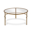 Pemberly Row 2 Piece Nested Metal & Glass Coffee Table in Brass
