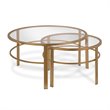 Pemberly Row 2 Piece Nested Metal & Glass Coffee Table in Brass