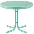 Pemberly Row Modern 3 Piece Metal Patio Conversation Set in Aqua