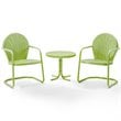 Pemberly Row 3Pc Metal Patio Conversation Set in Key Lime Green