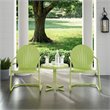 Pemberly Row 3Pc Metal Patio Conversation Set in Key Lime Green