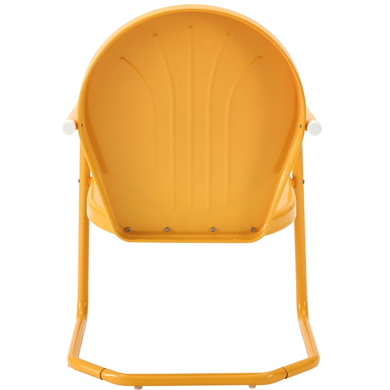 Pemberly Row 3 Piece Metal Patio Conversation Set in Tangerine