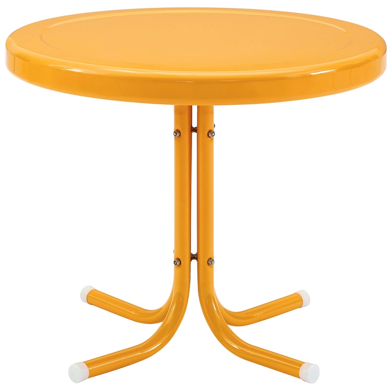 Pemberly Row 3 Piece Metal Patio Conversation Set in Tangerine