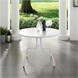 Pemberly Row 5 Piece Metal Patio Dining Set in White and Aqua