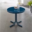 Pemberly Row Modern Metal Steel Patio End Table in Navy Blue