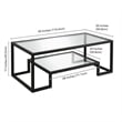 Pemberly Row Hollywood Regency Metal Black and Bronze Coffee Table