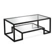 Pemberly Row Hollywood Regency Metal Black and Bronze Coffee Table
