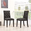 Pemberly Row Modern Tufted Dining Side Chair in Brown (Set of 2)