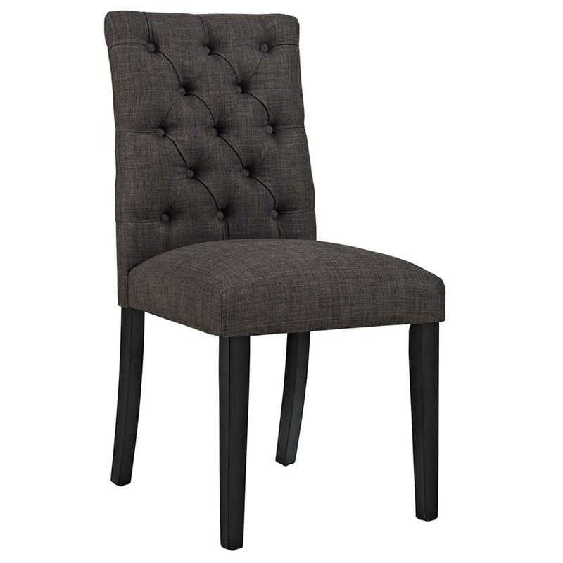 Pemberly Row Modern Tufted Dining Side Chair in Brown (Set of 2)