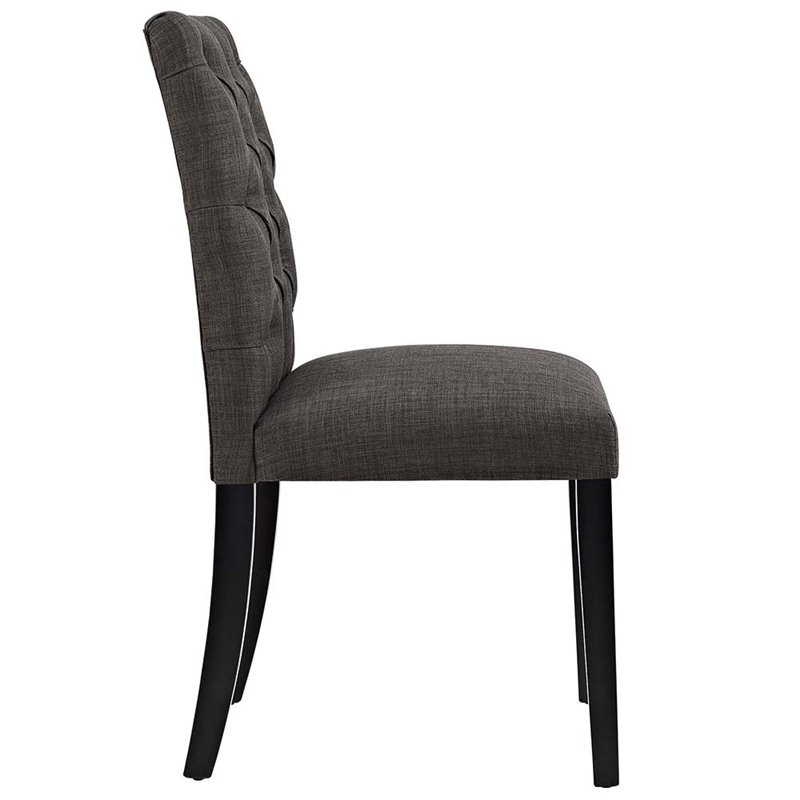 Pemberly Row Modern Tufted Dining Side Chair in Brown (Set of 2)