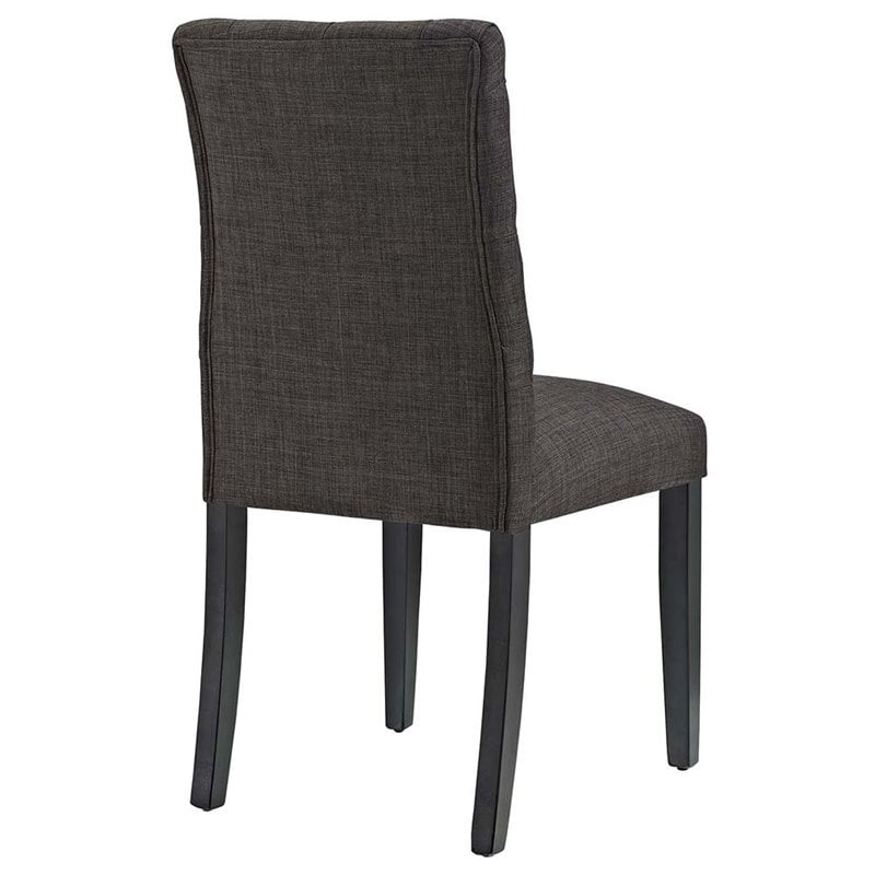 Pemberly Row Modern Tufted Dining Side Chair in Brown (Set of 2)