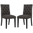 Pemberly Row Modern Tufted Dining Side Chair in Brown (Set of 2)