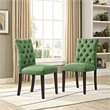 Pemberly Row Modern Tufted Dining Side Chair in Green (Set of 2)