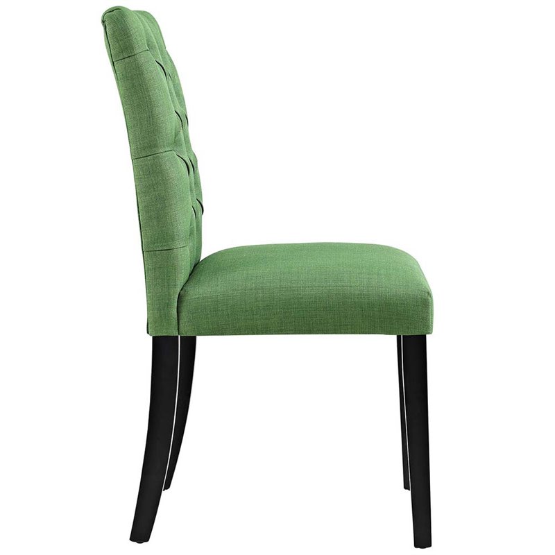 Pemberly Row Modern Tufted Dining Side Chair in Green (Set of 2)
