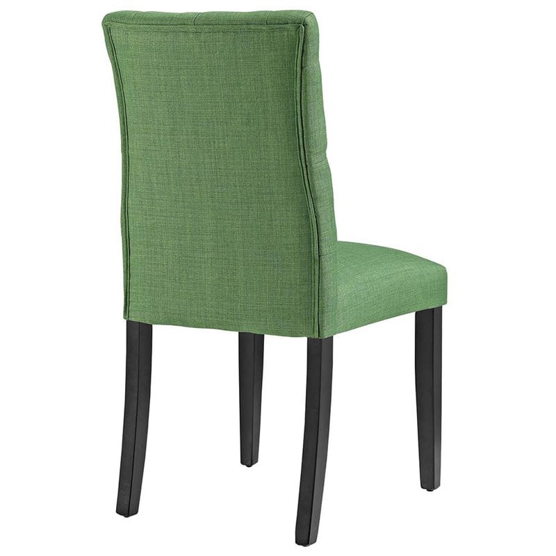Pemberly Row Modern Tufted Dining Side Chair in Green (Set of 2)