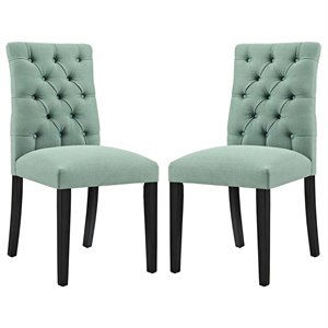 Pemberly Row 21.5&quot Modern Style Fabric Dining Chair in Laguna (Set of 2)