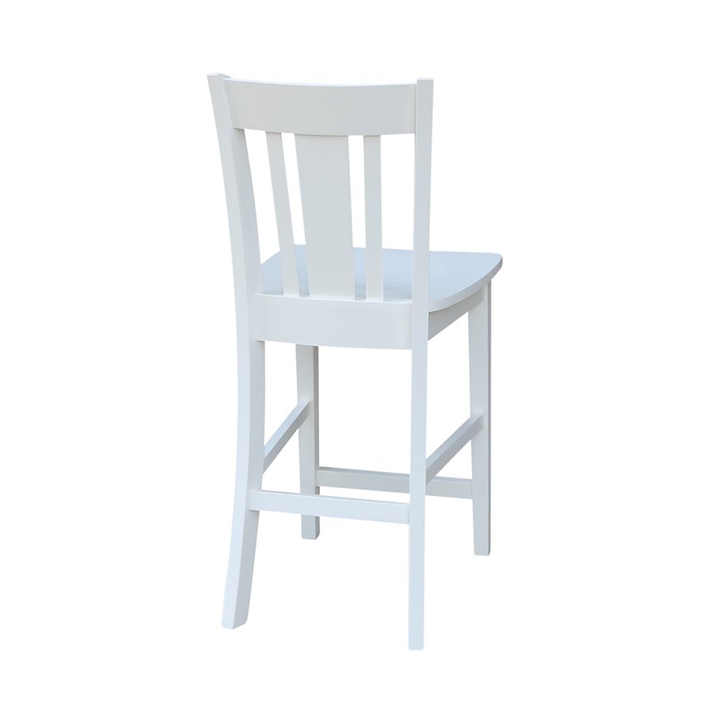 Pemberly Row Solid Wood Counter Height Stool in White - 24