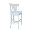 Pemberly Row Solid Wood Counter Height Stool in White - 24