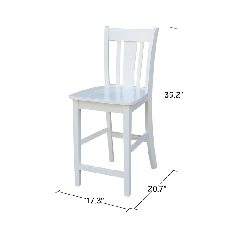 Pemberly Row Solid Wood Counter Height Stool in White - 24