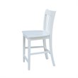 Pemberly Row Solid Wood Counter Height Stool in White - 24