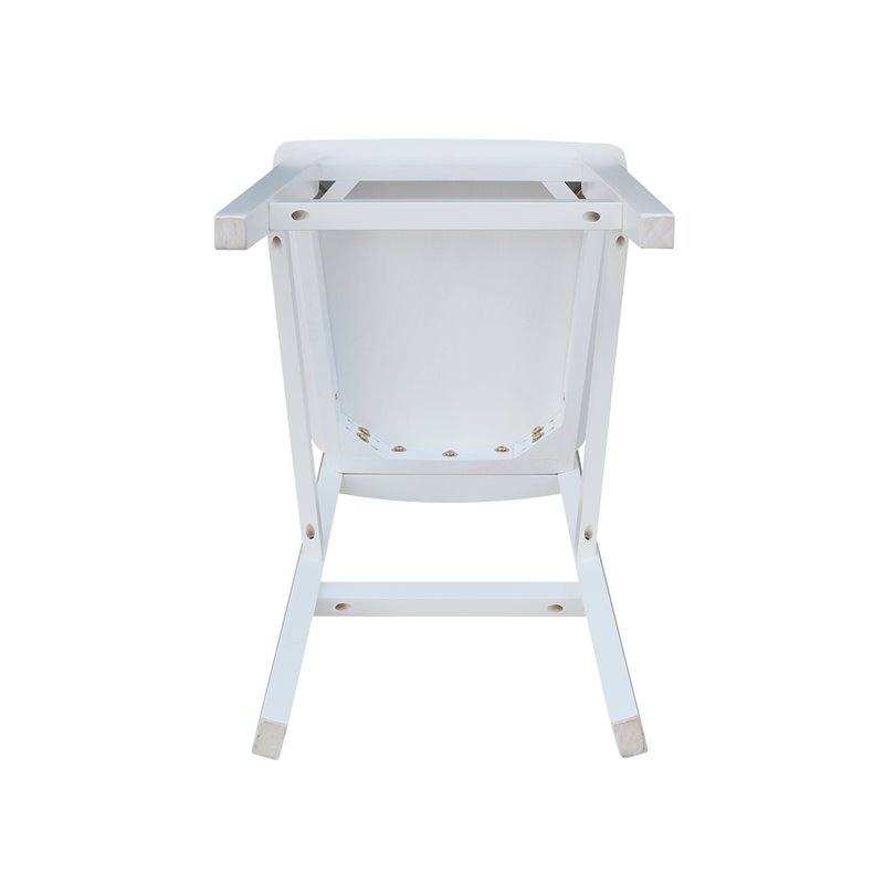 Pemberly Row Solid Wood Counter Height Stool in White - 24
