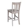 Pemberly Row Wood Counter Height Stool in Washed Gray Taupe - 24