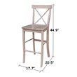 Pemberly Row Modern X-Back Bar height Stool - 30