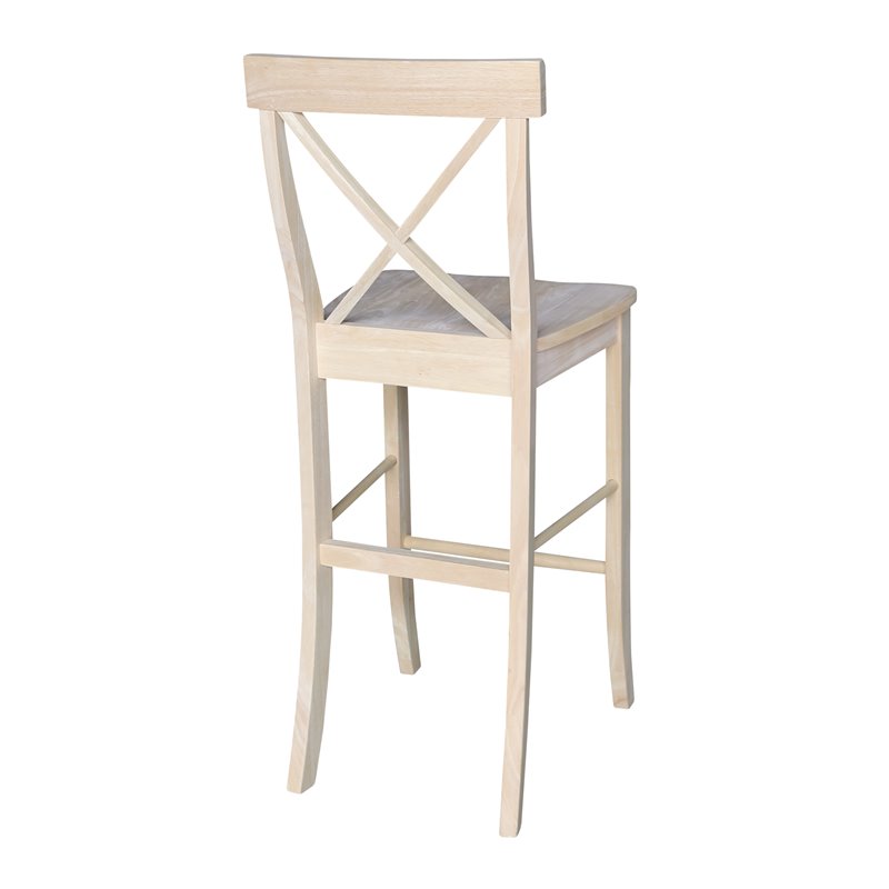 Pemberly Row Contemporary Wood X-Back Stool - 30