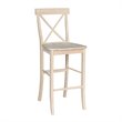 Pemberly Row Contemporary Wood X-Back Stool - 30