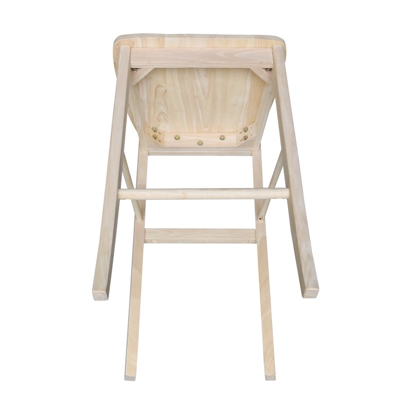 Pemberly Row Contemporary Wood X-Back Stool - 30