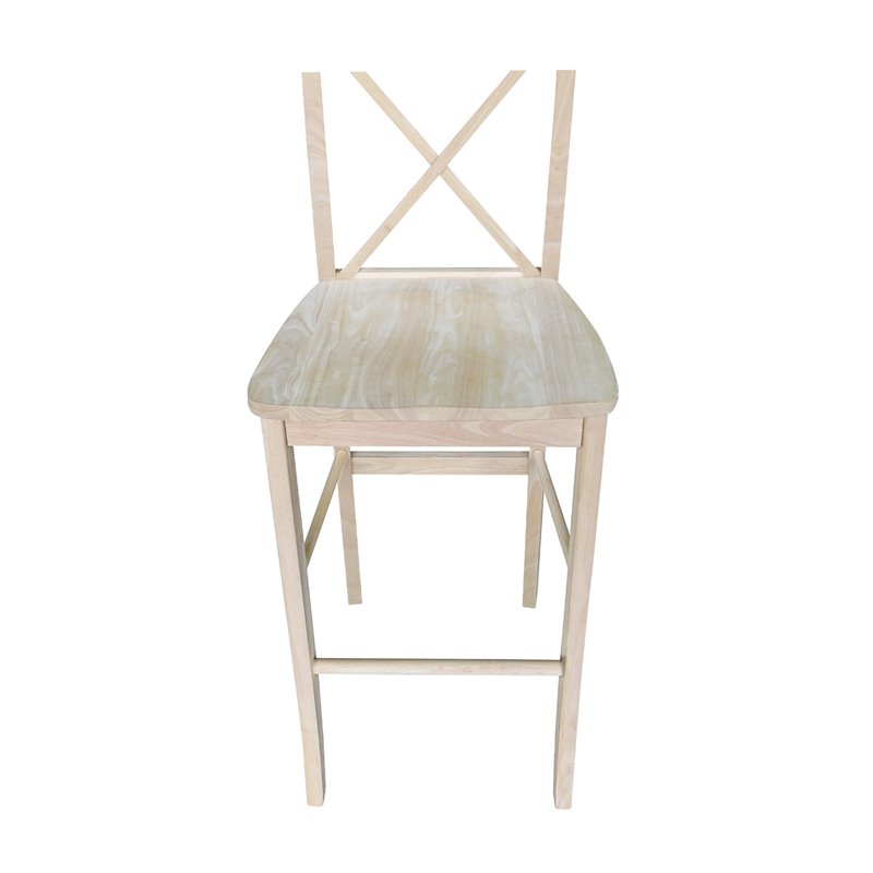 Pemberly Row Contemporary Wood X-Back Stool - 30