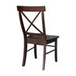 Pemberly Row Set of Two X-Back Chairs with Solid Wood Seats in Rich Mocha