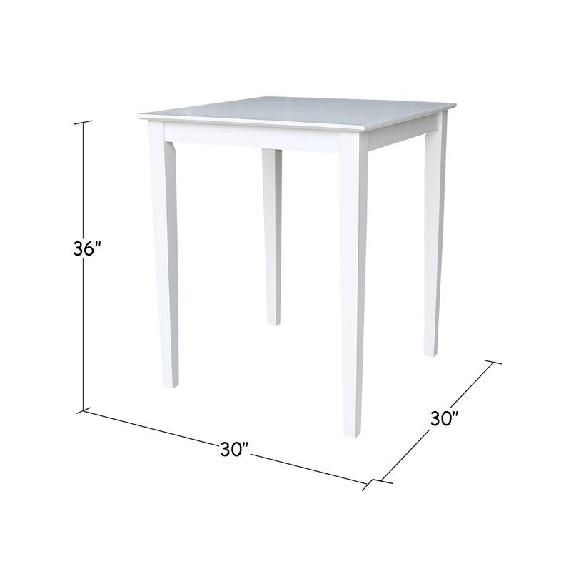 Pemberly Row Contemporary Solid Wood Top Table - Counter Height
