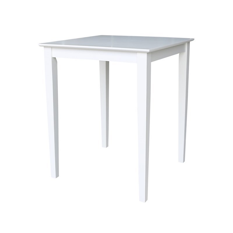 Pemberly Row Contemporary Solid Wood Top Table - Counter Height